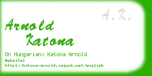 arnold katona business card